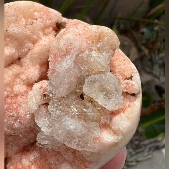 Pink Amethyst Quartz Crystal Druzy Freeform with Red - Picture 9 of 11